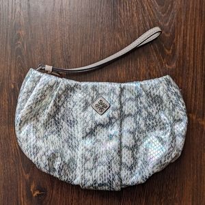 Simply Vera Wang Iridescent Snakeskin Print Wristlet Clutch Purse Bag